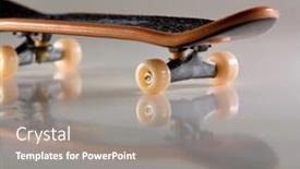  Presentation with reflection - Presentation design enhanced with macro-of-fingerboard-on-light background and a gray colored foreground