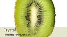  Presentation with kiwi - Presentation having macro-of-kiwi-with-water background and a yellow colored foreground