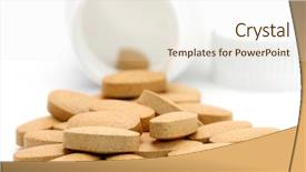  Presentation with vitamin - Beautiful PPT theme featuring macro of multi-vitamin backdrop and a sky blue colored foreground