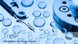  Presentation with hard disk drive - Presentation theme featuring macro of opened hard disk drive background and a light blue colored foreground