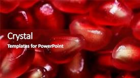  Presentation with pomegranate - Presentation theme enhanced with macro of peeled ripe seed background and a crimson colored foreground