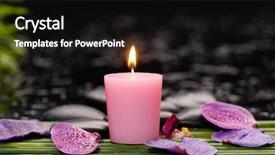  Presentation with pink black - Amazing slides having macro of pink orchid with candle on wet black stones backdrop and a black colored foreground