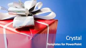  Presentation with red bow - Presentation theme consisting of macro of red giftbox top background and a teal colored foreground