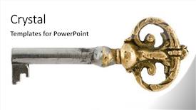  Presentation with retro television knobs isolated - Audience pleasing presentation theme consisting of macro of retro key isolated backdrop and a white colored foreground