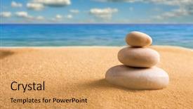  Presentation with zen stones - PPT layouts having macro of three staked zen background and a yellow colored foreground
