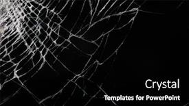  Presentation with broken glass - Amazing PPT theme having macro photo of broken glass on black background backdrop and a black colored foreground