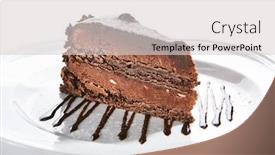  Presentation with biscuit - Slides having macro-photo-of-chocolate-cake background and a light gray colored foreground