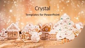  Presentation with gingerbread house - PPT theme consisting of close up of two attractive muscular man and woman walking on beach and holding hands background and a lemonade colored foreground