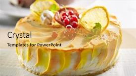  Presentation with yellow bread cake - Amazing slides having macro photo of round lemon backdrop and a yellow colored foreground