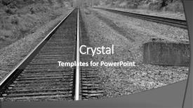  Presentation with automotive black and white - Amazing PPT theme having macro railroad track with black backdrop and a gray colored foreground