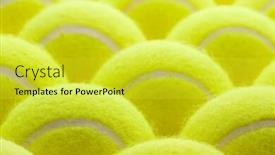  Presentation with brand - PPT layouts with macro set of brand new tennis balls background and a yellow colored foreground