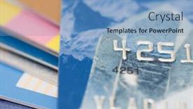  Presentation with credit card - Cool new presentation theme with macro-shoot-of-a-credit backdrop and a teal colored foreground