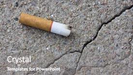  Presentation with concrete cracked - Slides enhanced with cigarettes butts - macro shot of a cigarette background and a gray colored foreground