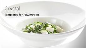  Presentation with green pea plant - Beautiful PPT theme featuring macro-shot-of-avocado-pear backdrop and a white colored foreground