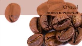  Presentation with coffe - Cool new presentation theme with macro shot of coffe bens isolated on white backdrop and a red colored foreground