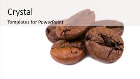  Presentation with coffe - Theme with macro shot of coffe bens isolated on white background and a light gray colored foreground