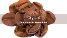  Presentation with coffe - Amazing slides having macro shot of coffe bens isolated on white backdrop and a tawny brown colored foreground