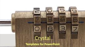  Presentation with padlock - Colorful slide deck enhanced with macro-shot-of-combination-padlock backdrop and a tawny brown colored foreground