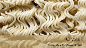  Presentation with noodles - PPT theme having fast food dish yellow - macro shot of dried chinese background and a coral colored foreground