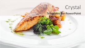  Presentation with bbq chicken - Beautiful PPT theme featuring macro-shot-of-grilled-chicken backdrop and a lemonade colored foreground