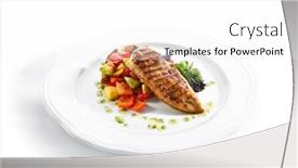  Presentation with grilled chicken - Amazing slides having macro-shot-of-grilled-chicken backdrop and a white colored foreground