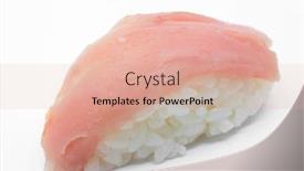  Presentation with tuna - Slide deck featuring macro-shot-of-hamachi-tuna background and a coral colored foreground