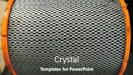  Presentation with industrial machine - Beautiful presentation design featuring macro shot of huge working part of industrial machine or large vehicle that can be used as background backdrop and a dark gray colored foreground