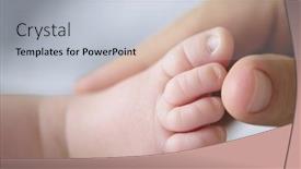  Presentation with infant care - PPT layouts with macro-shot-of-infants-toe background and a lemonade colored foreground