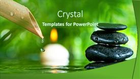  Presentation with water bamboo - Slides with macro-shot-of-leaking-water background and a forest green colored foreground