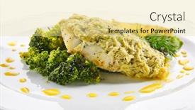  Presentation with main course - Amazing PPT layouts having macro-shot-of-pike-perch backdrop and a blonde colored foreground