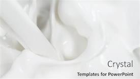  Presentation with cream - Cool new slide set with macro shot of pouring cream in detail close-up of fresh milk or cream backdrop and a white colored foreground