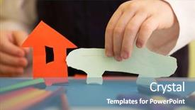  Presentation with green color - Slides enhanced with macro shot of red house background and a seafoam green colored foreground