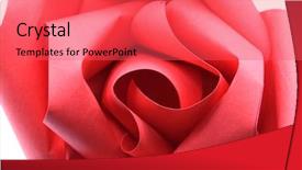  Presentation with craft - Cool new slides with macro shot of rose flower origami paper craft isolated on white background backdrop and a red colored foreground