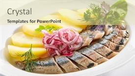  Presentation with green plate - Beautiful slide deck featuring macro-shot-of-salted-soused backdrop and a blonde colored foreground