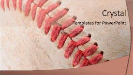  Presentation with well - Beautiful presentation design featuring macro shot of the red seams of a well used baseball horizontal format backdrop and a lemonade colored foreground