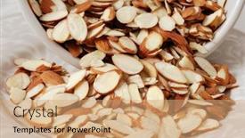  Presentation with spilling - Slides featuring macro-still-life-of-sliced background and a coral colored foreground