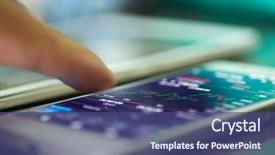  Presentation with economics macro - Colorful presentation theme enhanced with macro view of man using backdrop and a ocean colored foreground