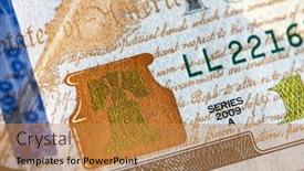  Presentation with united states - Slide deck enhanced with macro-view-of-one-hundred background and a gold colored foreground