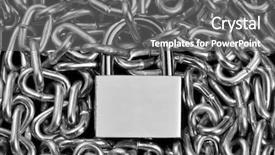  Presentation with chains - Audience pleasing presentation consisting of macro view of padlock and chains backdrop and a gray colored foreground