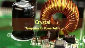  Presentation with printed circuit board - Presentation theme consisting of macro view of printed circuit background and a tawny brown colored foreground