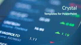  Presentation with economics macro - Beautiful presentation design featuring macro view of stock market backdrop and a ocean colored foreground