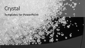  Presentation with crystal sugar - Presentation theme with macro view of sugar crystals background and a light gray colored foreground