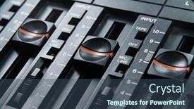  Presentation with tape recorder - Slides featuring macro-view-of-volume-faders background and a ocean colored foreground