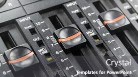  Presentation with tape recorder - Presentation featuring macro-view-of-volume-slider background and a dark gray colored foreground