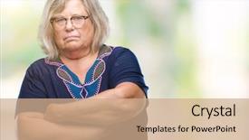  Presentation with plus size fashion model - Slides having mad - senior plus size caucasian woman background and a coral colored foreground
