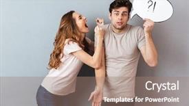  Presentation with mad children - PPT layouts enhanced with mad couple having an argument background and a coral colored foreground