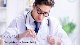  Presentation with eat - Presentation theme consisting of mad-crazy-doctor-preparing background and a sky blue colored foreground