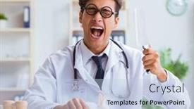  Presentation with eat - PPT layouts featuring mad-crazy-doctor-preparing background and a light blue colored foreground