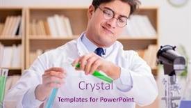  Presentation with mad scientist - Presentation design featuring mad-crazy-scientist-doctor-doing background and a lemonade colored foreground