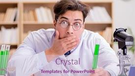  Presentation with mad scientist - PPT theme featuring mad-crazy-scientist-doctor-doing background and a lemonade colored foreground